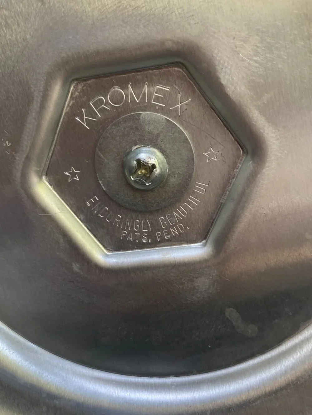 Large beautiful vintage aluminum mid-century Kromex Atomic Ice Bucket